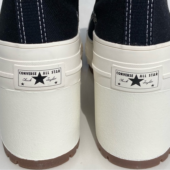 Converse Chuck Sneaker Heels Chunky Size 8 Black White Fits 8.5 Women - Picture 11 of 13